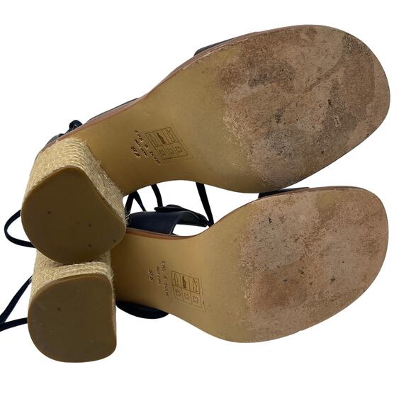 Rag & Bone Eden Leather and Jute Gladiator Sandals in Navy Size 37.5 - Picture 6 of 8